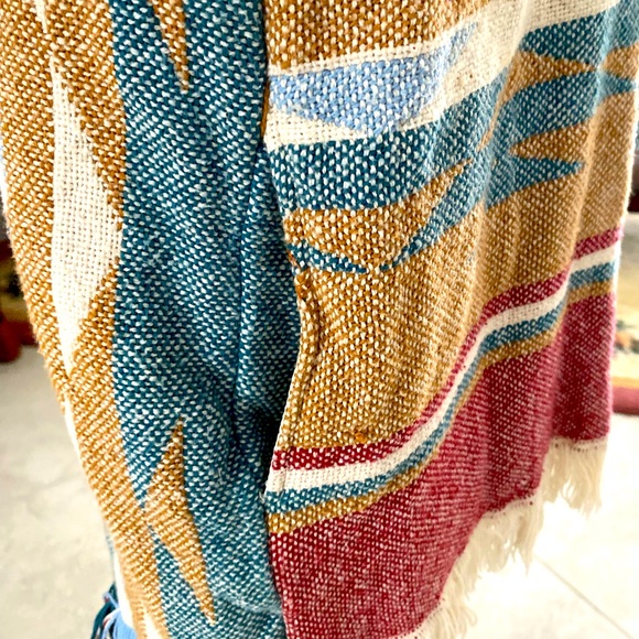Vintage Granite Southwest Woven Fringe Cardigan Jacket - Picture 10 of 10